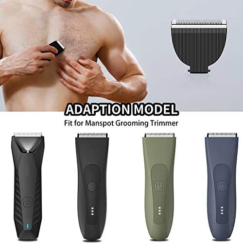 2 Pack Replacement Blades for Manspot Trimmer, Hygienic Ceramic Replacement Blades Compatible with Manspot Body Trimmer, Black