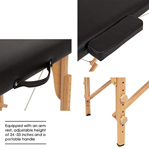 BestMassage Portable Massage Table 24" Width Height Adjustable