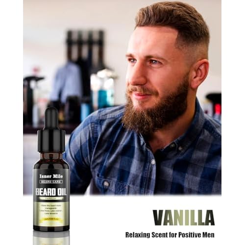 ISNER MILE Beard Oil Kit Stocking Stuffers: Gifts for Men Him Dad Boyfriend, Mustaches Conditioner - Soften - Strength with Sandalwood, Bay Rum, Vanilla, Cologne, Unscented, Beard Grooming and Care