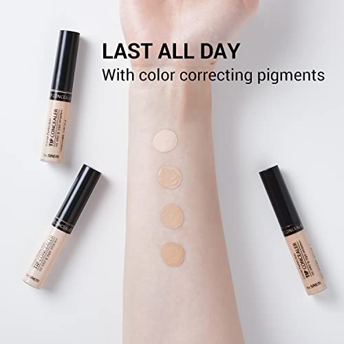 THE SAEM Cover Perfection Tip Concealer 3 Color Set, Liquid Multi-Use Concealer, Full Coverage Makeup for Acne Dark Spots Dark Circles Hyperpigmentation and Blemishes, 0.2 fl.oz. (#1, #1.5, #2)