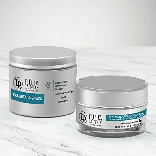 Glycolic Acid Cream 20% AHA Facial Cream, Vitamin Complex ? Acne Cream, q10 Anti Aging wrinkle cream, KP - Keratosis pilaris / Fine Line Cream - Day and Night Cream - Oil Free - Renew & Nourish 1.9 oz
