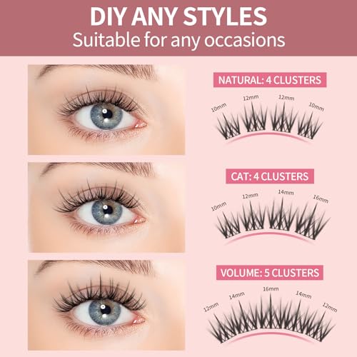 MLEN DIARY Cluster Lashes 100pk - DIY Eyelash Extensions 10-16mm