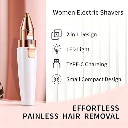 2-in-1 Electric Facial Hair Remover & Eyebrow Trimmer for Women