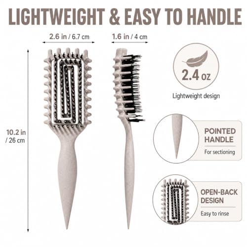 MMBVSZ Curly Hair Brush for Detangling & Defining Curls - Beige