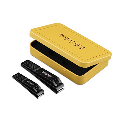 HAWATOUR Nail Clipper Set with Tin Case