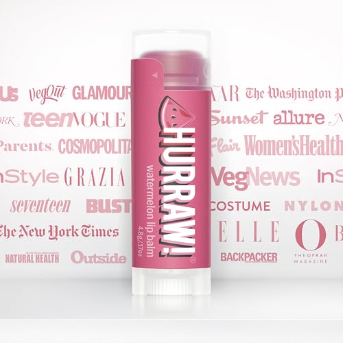 Hurraw! Watermelon Lip Balm, 2 Pack: Organic, Certified Vegan, Cruelty and Gluten Free. Non-GMO, 100% Natural Ingredients. Bee, Shea, Soy and Palm Free. Made in USA