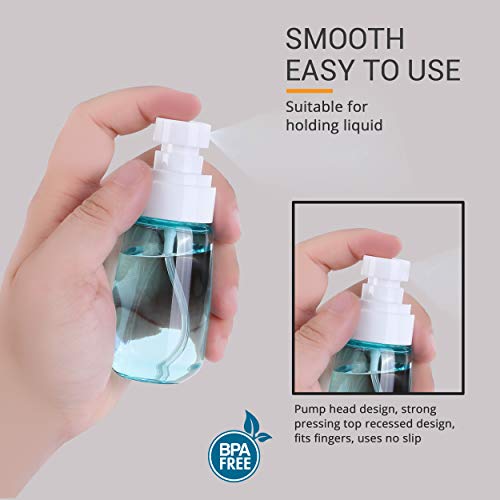 Travel Spray Bottles Set - 2 Pack, 2oz/60ml Mini Refillable Mist Bottles