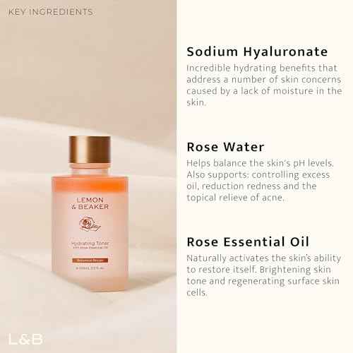 Lemon & Beaker Pore-Reducing Toner - Alcohol-Free, Vegan Face Toner for Soothing & Hydrating Skin, Minimizes Large Pores, 3.5 fl oz, Made in New Zealand