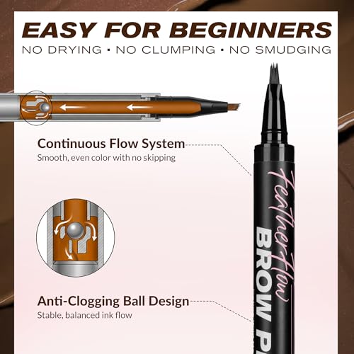 LASHVIEW Eyebrow Pen Waterproof 3D Microblading Brow Pencil 2 Pack