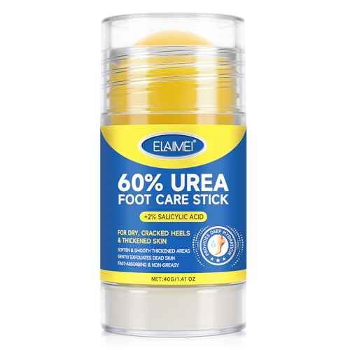 Bieyoc 60% Urea Cream with 2% Salicylic Acid, Urea Foot Cream Stick for Cracked Heels, Calluses and Rough Skin, Portable Foot Balm Stick No-Mess Applicator,1.41oz