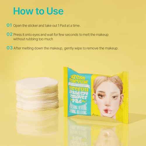 Ariul Stress Relieving Purefull Lip & Eye Remover Pads ? Gently Removes Stubborn Makeup, Hydrating & Soothing Formula, Korean Skin Care with Natural Ingredients, 30 Counts x 3 Packs