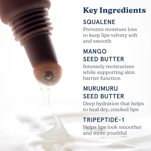 Blume Tri-Peptide Vanilla Lip Balm - Superbalm Lip Moisturizer with Shea Butter and Squalane to Deeply Hydrate & Heal Dry, Cracked Lips - Cruelty Free & Vegan Lip Plumper (0.4 Fl Oz)