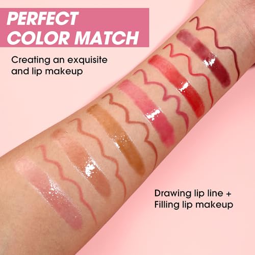 Jolilab 12-Color Matte Lip Liner Set with Lip Oil