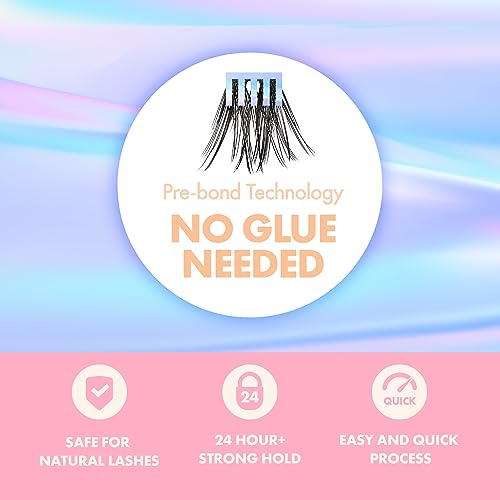 i-ENVY Press&Go Self-Adhesive Eyelashes, No Glue Needed False Eyelash Clusters, Easy Application 1 Step Press-On Lashes, No Damage or Residue (Special Day Spiky)
