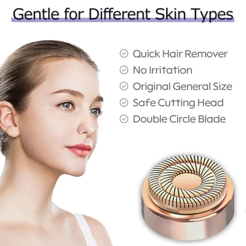 4 Pack Replacement Heads for Flawless Gen 2 Facial Hair Remover - Hypoallergenic, Dual-Head Design, Includes Cleansing Brush