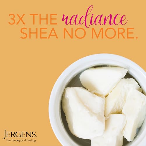 Jergens Shea Butter Body Lotion, Deep Conditioning Moisturizer, Hydration for Dry to Very Dry Skin, with Pure Shea Butter, 3X More Radiant Skin, Dermatologist Tested, 16.8 oz