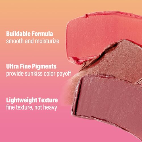 CARSLAN Sun Kissed Blush & Bronzer Stick for Cheeks Lips & Eyes, Long-Lasting Matte Cream Makeup Blush Stick, Blendable & Vegan, Natural Glow for All Skin Tones, Shade 01 Morning, 0.21 oz