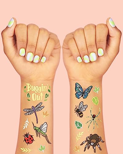 xo, Fetti Bug Temporary Tattoos - 48 Pack Glitter Insect Designs