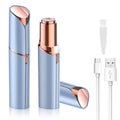 Facial Hair Removal for Women - Mini Travel Face Hair Remover - Electric Shaver Rechargeable Facial Trimmer Portable Painless Bikini Razor for Face Lips Chin Armpit Peach Fuzz Arms Legs (Blue)