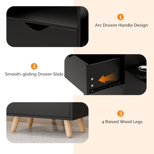 OmySalon 4-Drawer Salon Storage Cabinet with Hair Dryer Holders
