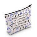JXGZSO Funny H Gift I'm Thinking About H Makeup Bag Fitness Inspirational Gift Gym C Cosmetic Bag Sport Lover Gift
