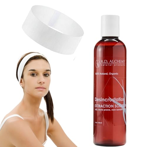 RD Alchemy - Desincrustation Solution/Scaling Fluid Blackhead Remover + 5 Pack Disposable Spa Headbands. for Home or Professional spas.
