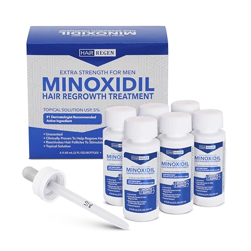 Hair Regen 5% Minoxidil Liquid for Men - 6-Month Supply