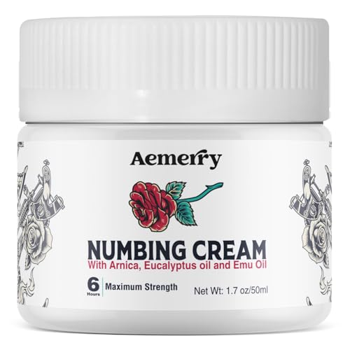 Maximum Strength Tattoo Numbing Cream - 1.7 oz, Long-Lasting Relief