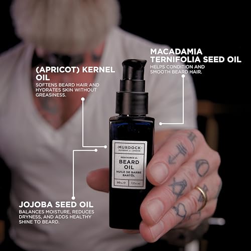 Murdock London Beard Oil for Men - Natural Scent Beard Oil for Healthy growth & Nourishment - Provides Glossy finish - 50 ml