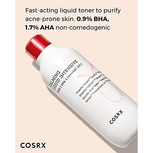 COSRX AC Collection Acne Calming Liquid Intensive, 4.22 fl.oz / 125ml | AHA, BHA Toner for Acne Prone Skin, Animal Testing Free, Parabens Free, Korean Skin Care
