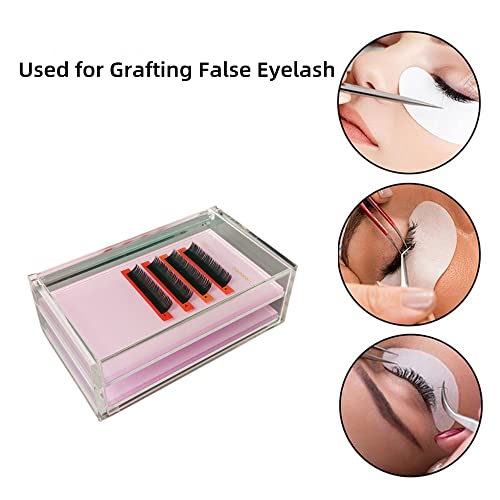 2-Layer Acrylic Eyelash Storage Box - Clear Pink Organizer
