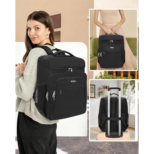 Relavel Barber Bag, Hair Tools Travel Bag, Barber Cases for Clippers and Supplies, Hairstylist Backpack Hairdresser Cosmetology Case for Hair Cutting Tools, Hair Salon Hairdresser Must Haves, Black