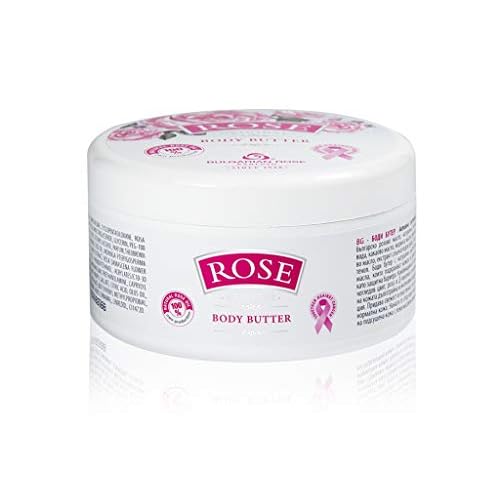 Bulgarian Rose Body Butter with Natural Rose Oil, Nourishing & Moisturizing, Hydrating Skin Care, Rejuvenating Body Lotion