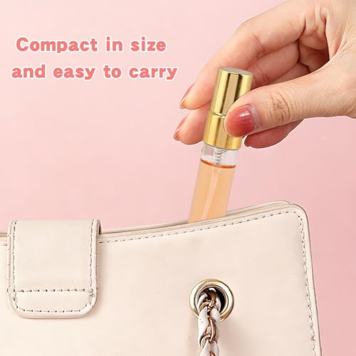 20-Pack 10ml Clear Glass Mist Spray Bottles with Golden Nozzle