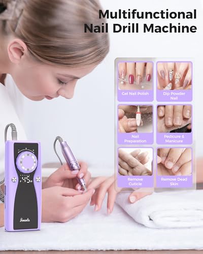Professional Electric Nail Drill Kit - 45,000 RPM Portable Efile Set