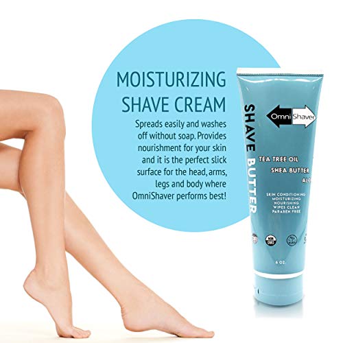 OmniShaver Shave Butter ? Moisturizing Shaving Cream for Men & Women | Sensitive Skin Formula | Travel Size 6 oz | Aloe, Tea Tree & Shea Butter - Pack of 1