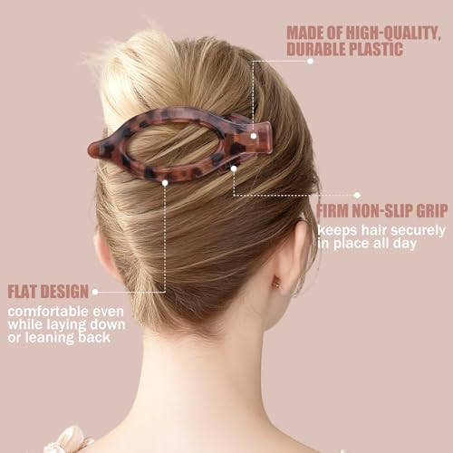Flat Hair Clips for Women - 6 Pack Medium Claw Clips