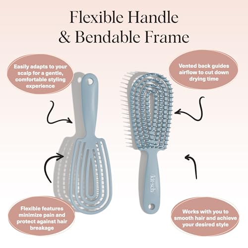 Kitsch Flexi Flow Detangling Hair Brush for Wet or Dry Hair - Haze Blue