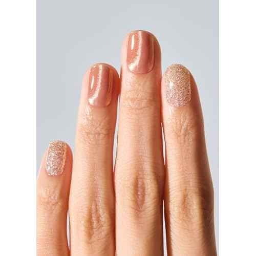 ohora Semi Cured Gel Nail Strips (N Muse Glow) - Works with Any Lamps, Salon-Quality, Long Lasting, Easy to Apply & Remove - Includes 2 Prep Pads, Nail File & Wooden Stick