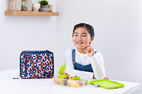 PackIt Freezable Classic Lunch Box, Wild Leopard Orange