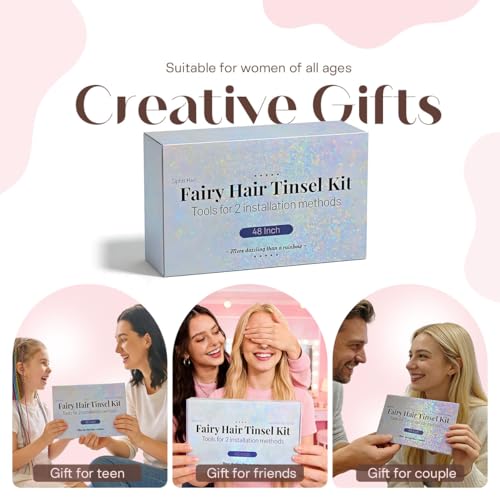 Siphis Hair Tinsel Kit - 20 Colors, 8000 Strands, DIY Extensions