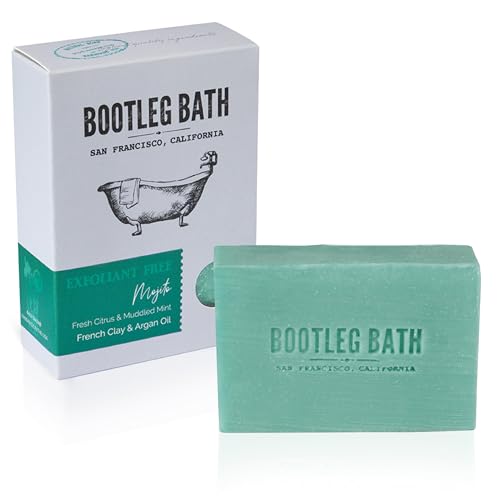 BOOTLEG BATH- Mojito Bath Bar, Fresh Citrus and Muddled Mint with Argan Oil, Natural Soap Bar, Moisturizing Body Soap for Men and Women, Eco Friendly, Handcrafted in USA, 4.4 oz Bar