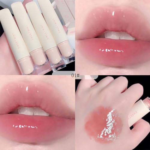 4-Color Jelly Lip Gloss Set - Moisturizing & Plumping