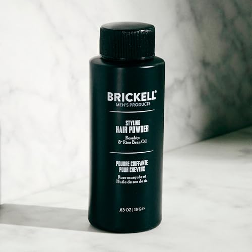 Brickell Men's Styling Hair Powder For Men, Creates Volume, Natural & Organic, Non-Greasy Texturizing Powder, 18g, Fragrance-Free (Pack of 2)