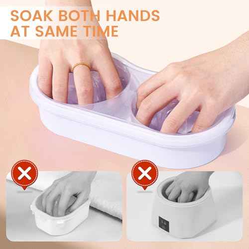 Dual Nail Soaking Bowl Acetone Proof: Soak Off Gel Nail Polish Dip Powder Remover Bowl- Cut the Soaking Time in Half Manicure Bowl for Salon Home (D2-White)