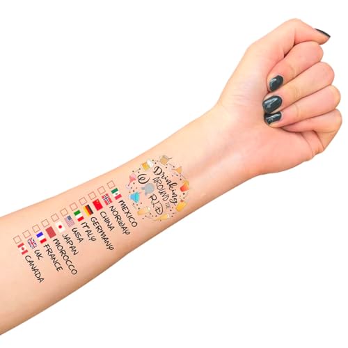Drinking Around The World - Pack Of 4 Temporary Tattoo