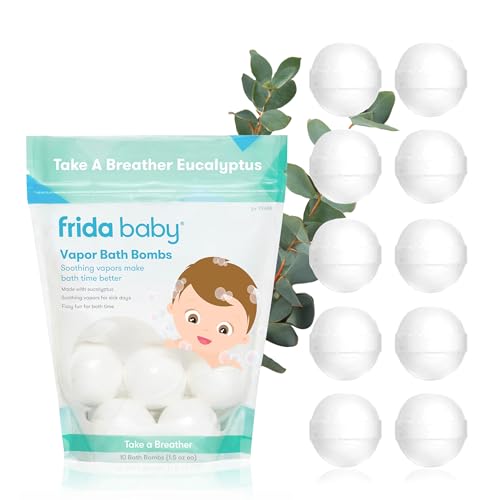 Eucalyptus Bath Bombs for Kids - 10 Count, Natural Vapor Relief
