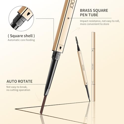 Docolor Makeup Micro Brow Pencil, Definer Eyebrow Pencils for Women Dual-Sided Ultra-Fine Microblading Eyebrow Pencil (Soft Brown and Black,2 Count)