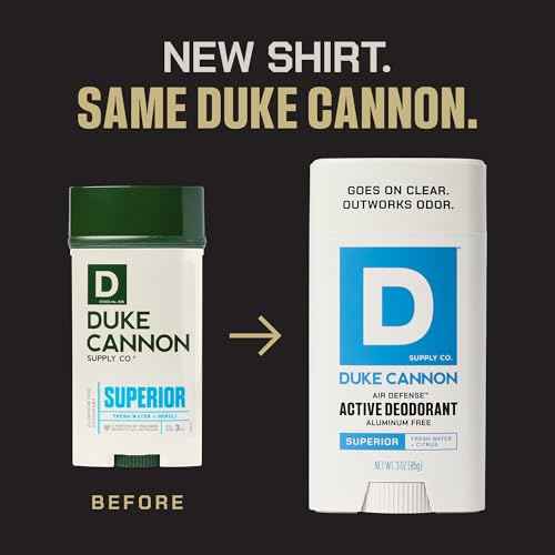 Duke Cannon Aluminum-Free Deodorant for Men - Air Defense, Fresh Water + Citrus, 3 oz ? Long-Lasting, Clear Glide, Skin-Soothing Formula (Superior)