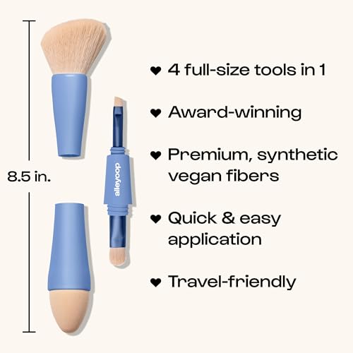 Alleyoop Multi-Tasker 4-in-1 Travel Makeup Brush Set